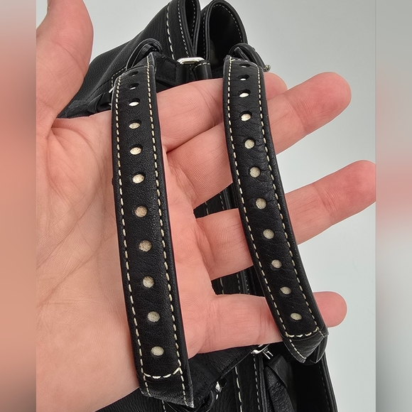 🌻VINTAGE!🌻Coach Y2K Hampton Luxury Tassel Satchel + Shoulder Chain Strap,Black - Picture 8 of 16